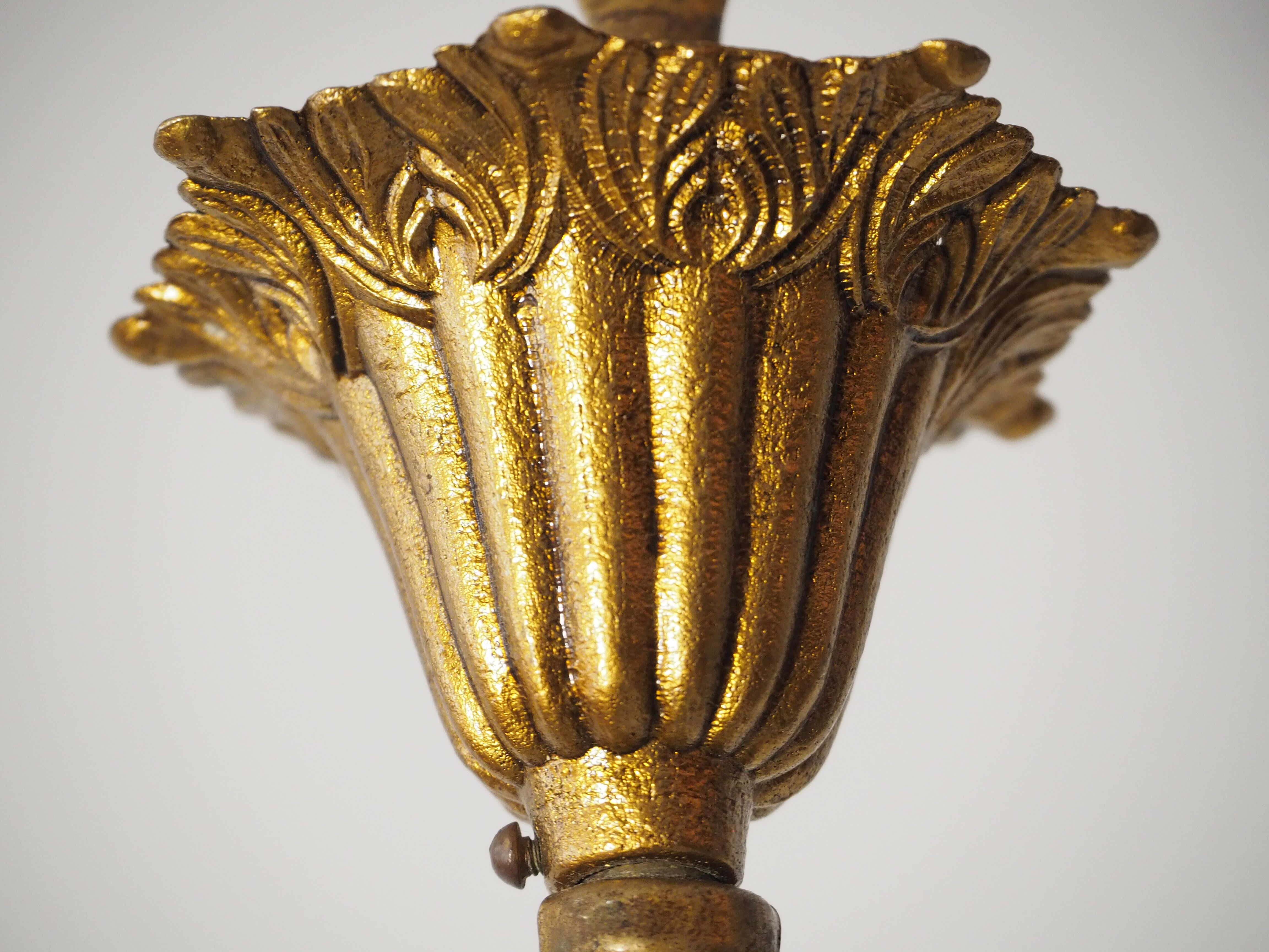 Balloon chandelier with glasses and bronze pampilles