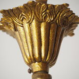 Balloon chandelier with glasses and bronze pampilles