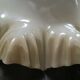 Abat jour dentelle opaline blanc/beige dentelé monte/baisse 30/40'