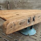 Antique dining table XXL on industrial machine leg