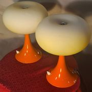 Pair of Prisma Mushroom Table Lamps 1975 to 80, Ufo A Space 30x22