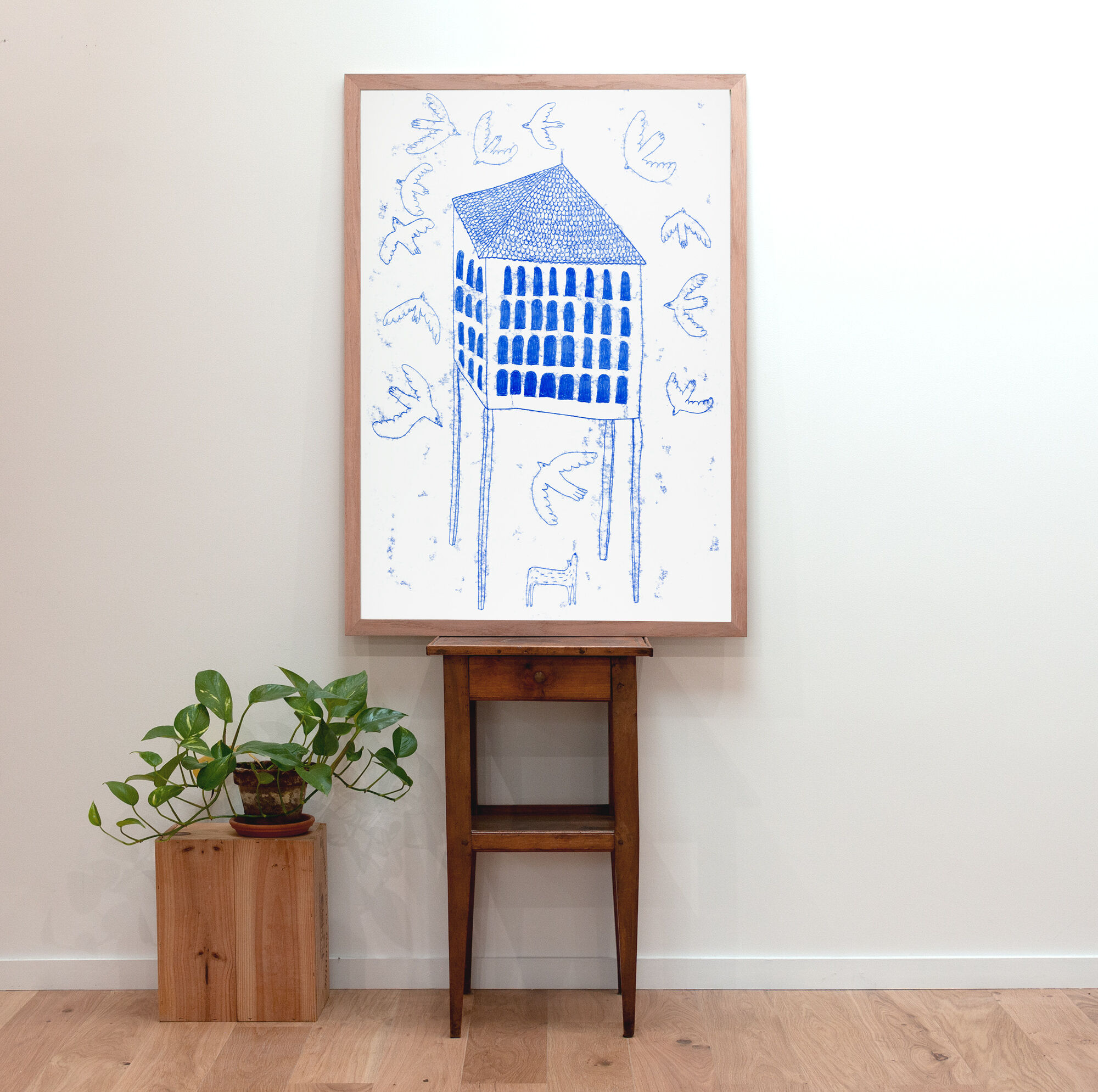 The dovecote, monotype, 70 x 100 cm