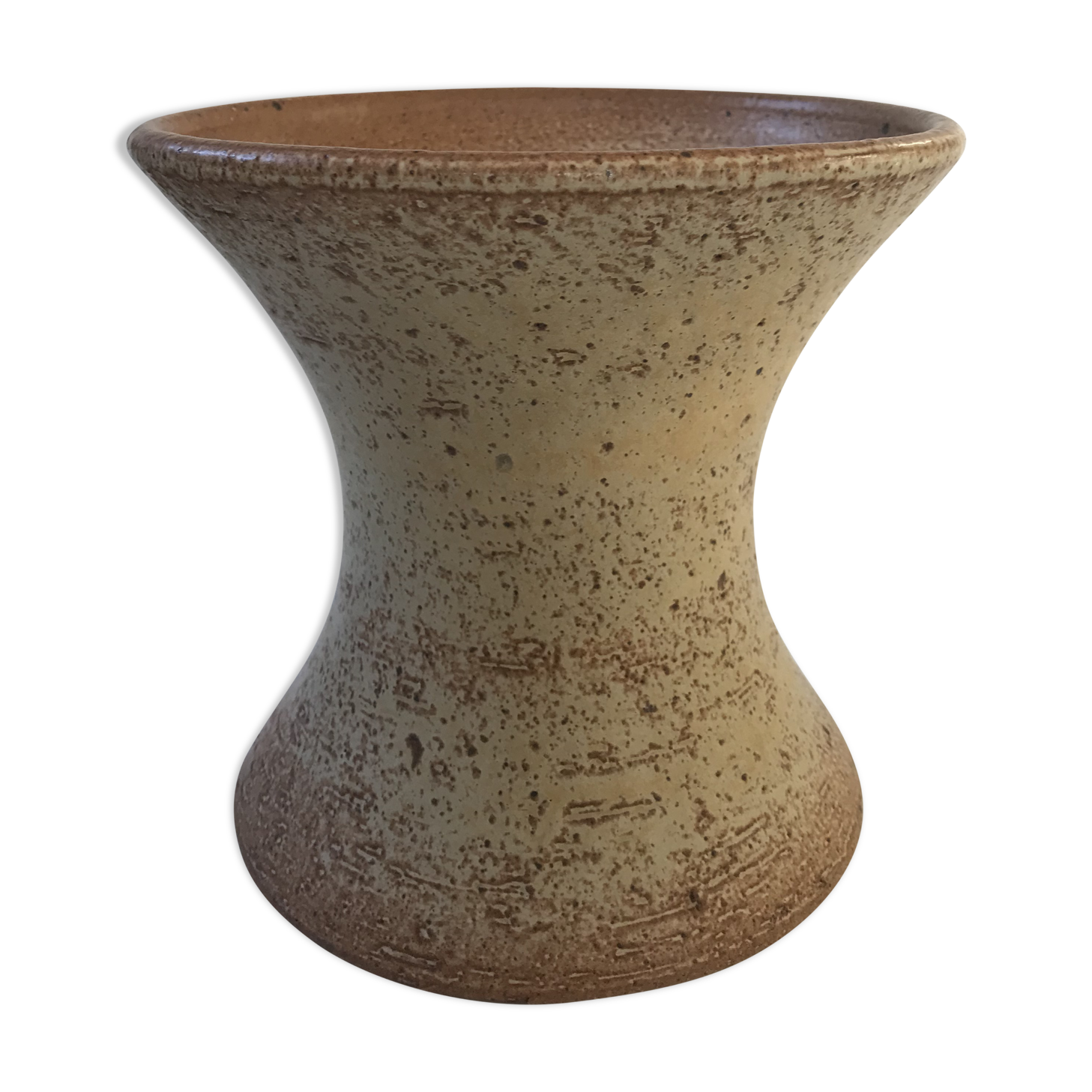 Diabolo vase in vintage stoneware