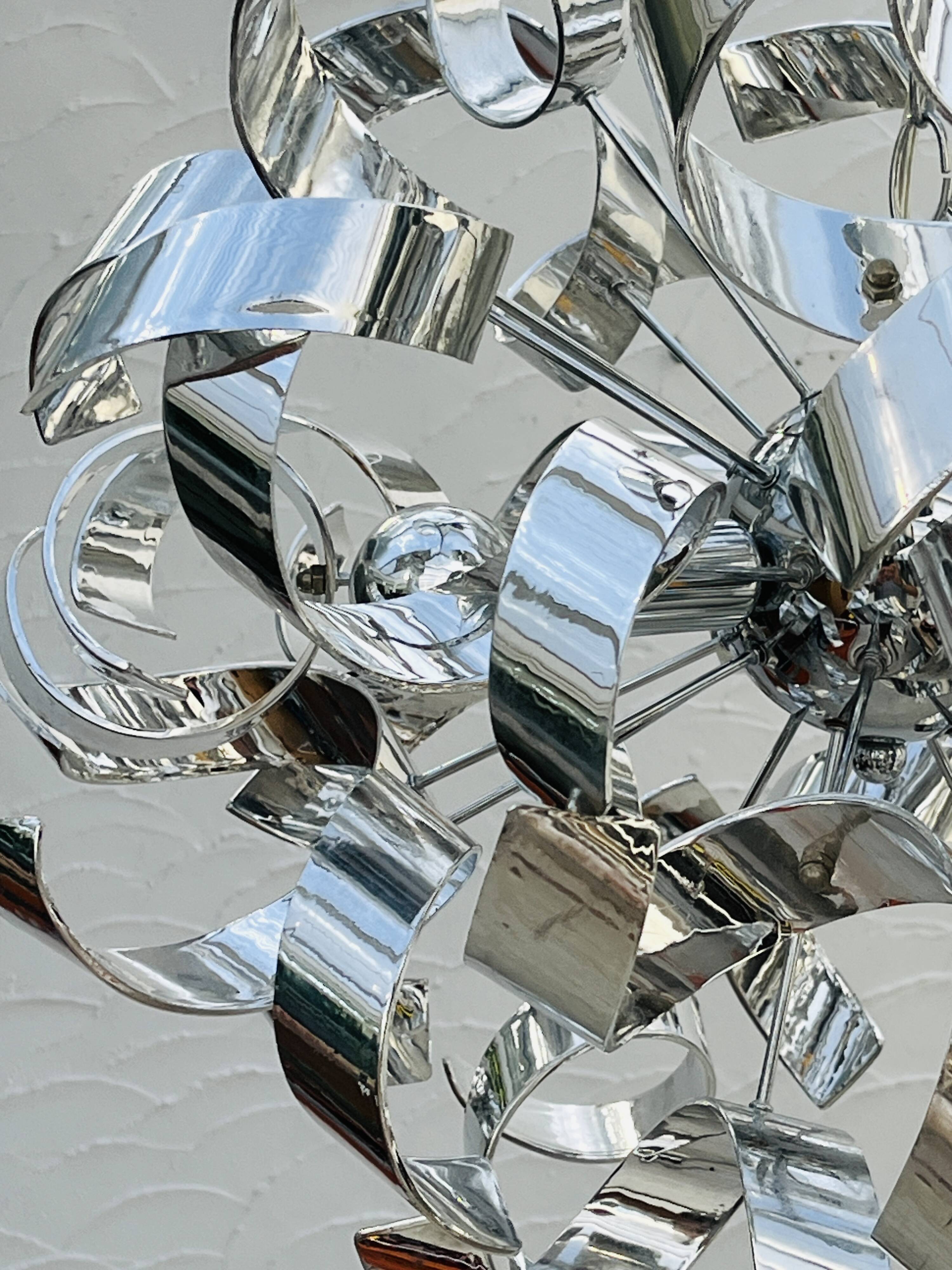 Sculptural chrome suspension design