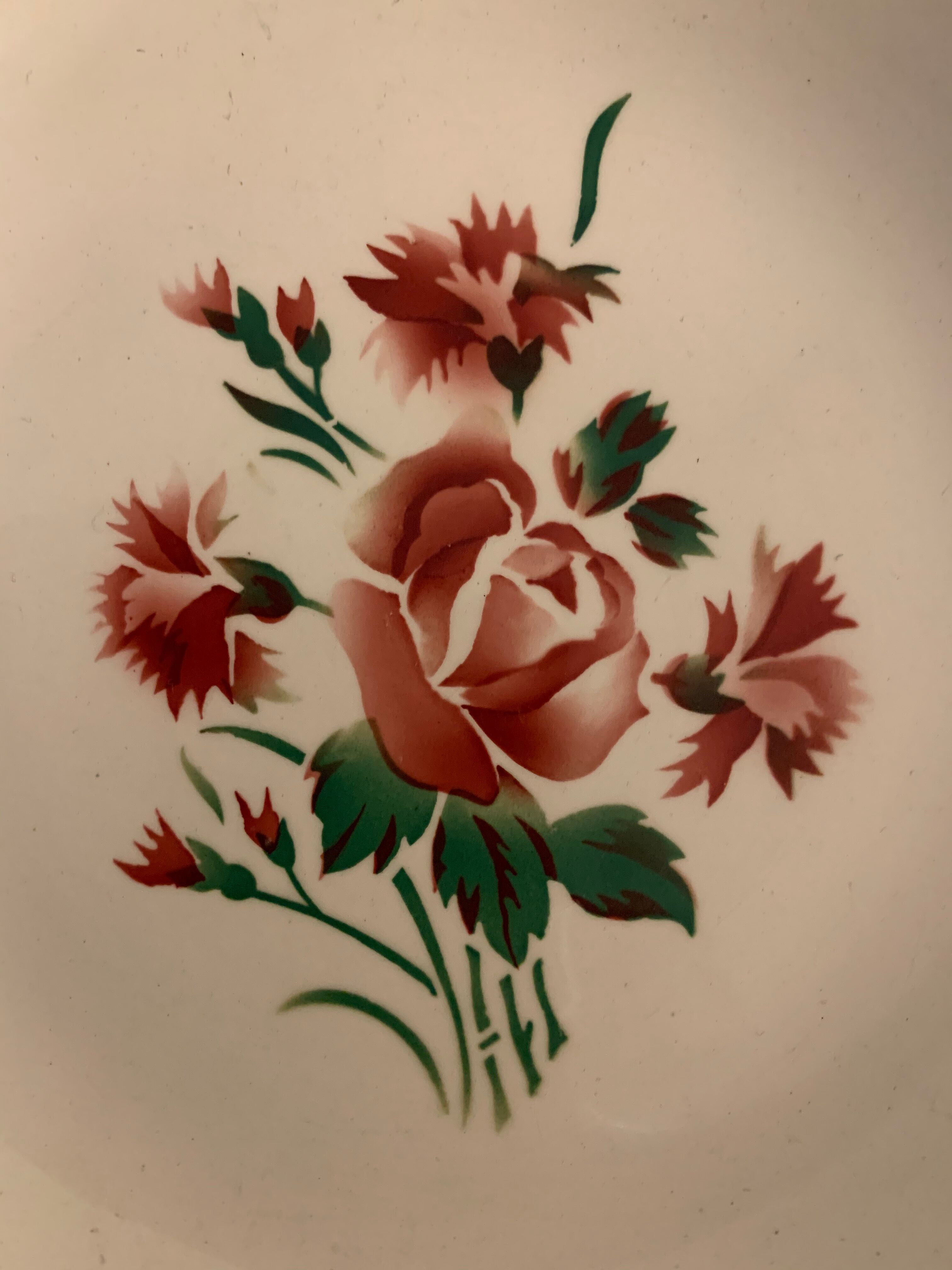 Set of 8 hollow plates made of ancient red earthenware Digoin Sarreguemines