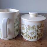 Pot à lait et confiturier Hornsea Fleur. 1970. England