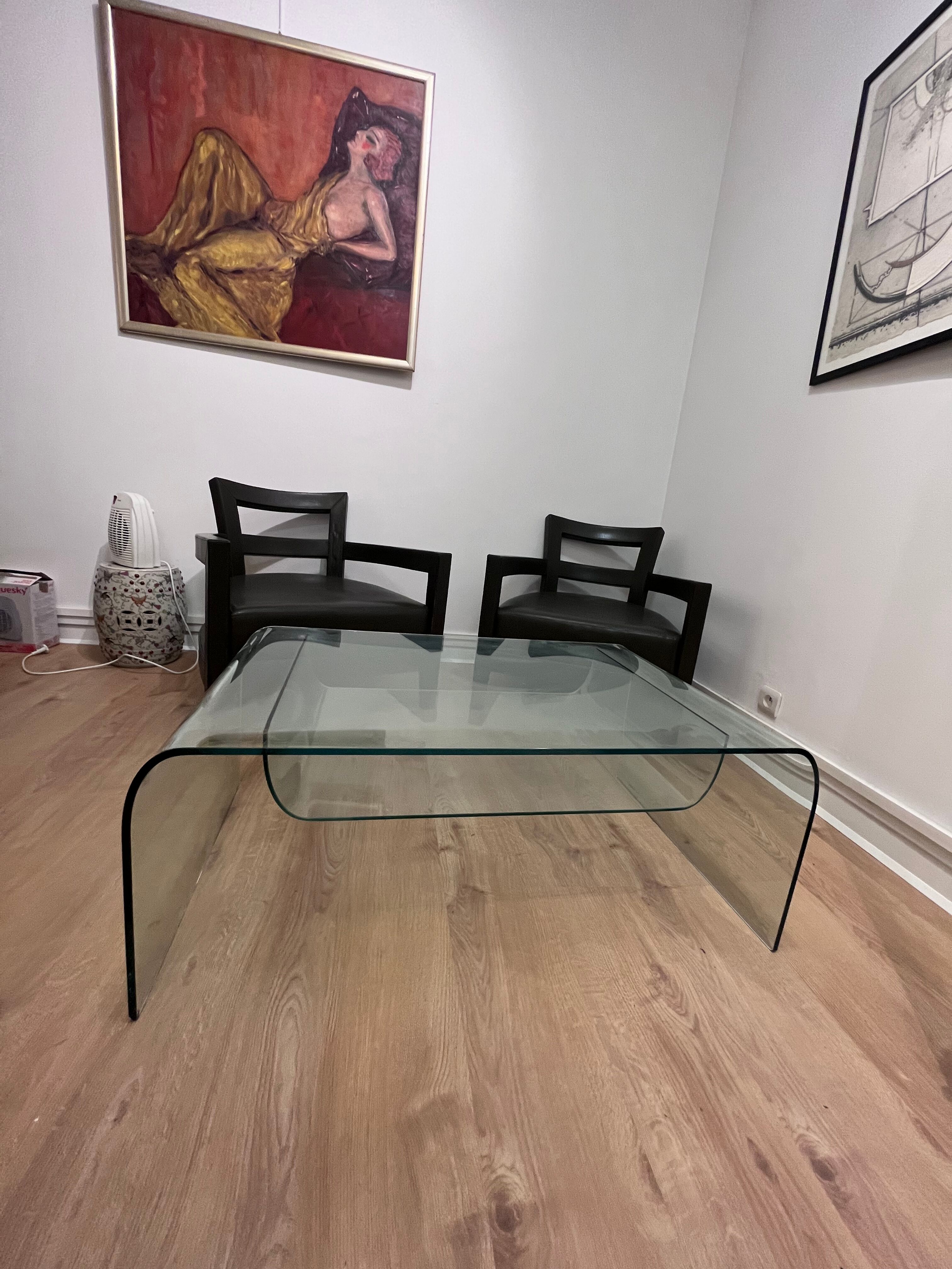 Glass coffee table