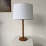 Lampe de table bois chêne années 70