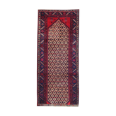 Tapis en laine rouge tissé à la main 115x260cm