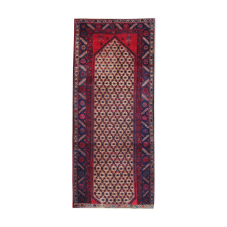 Tapis en laine rouge tissé à la main 115x260cm