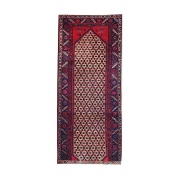 Tapis en laine rouge tissé à la main 115x260cm