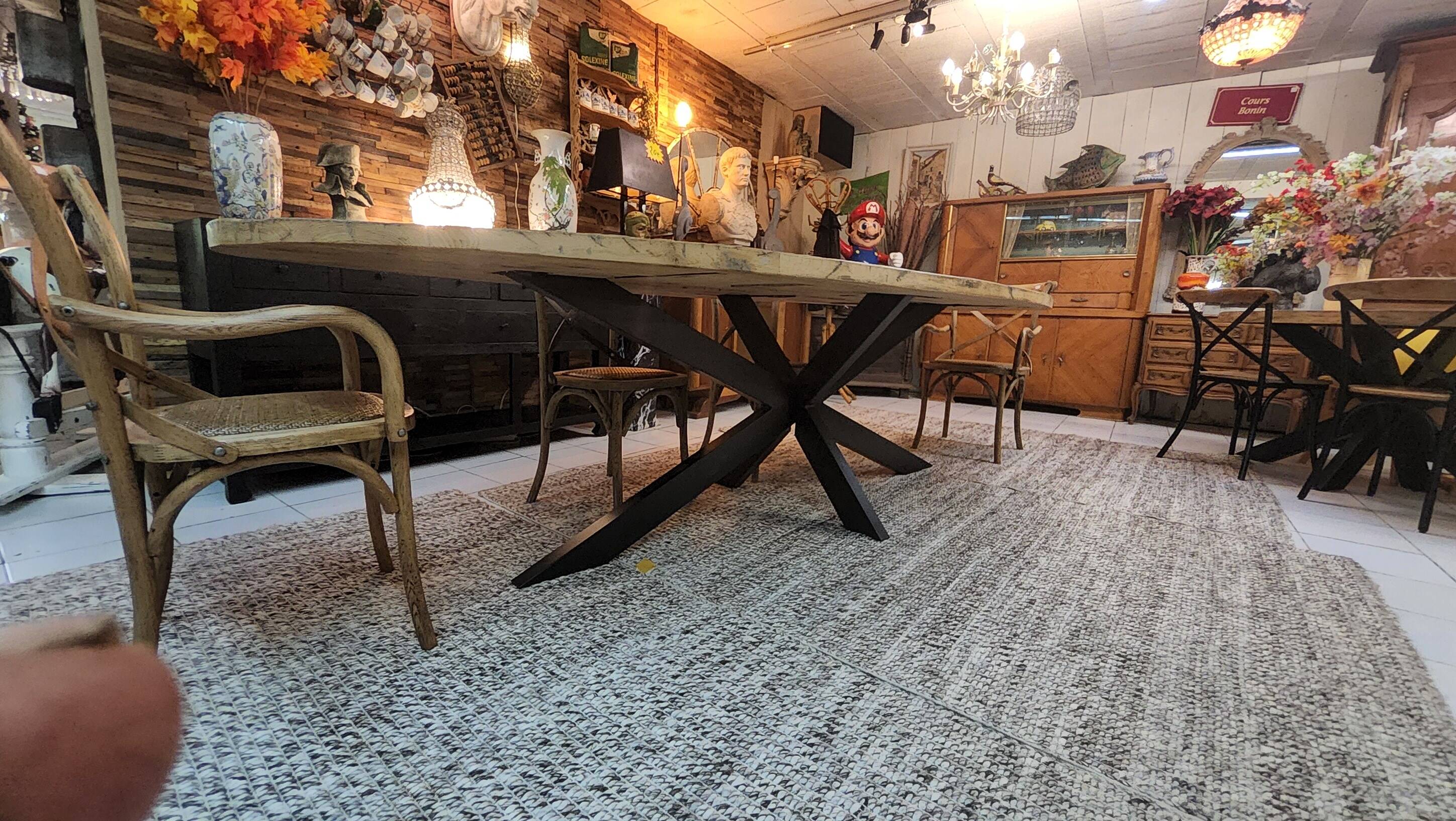 Industrial oval table
