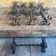 Service Table Under Plate + 12 Old Forged Iron Knife Holders Black