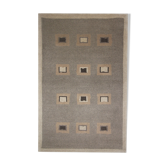 Handwoven matt cream wool carpet 61x91 cm