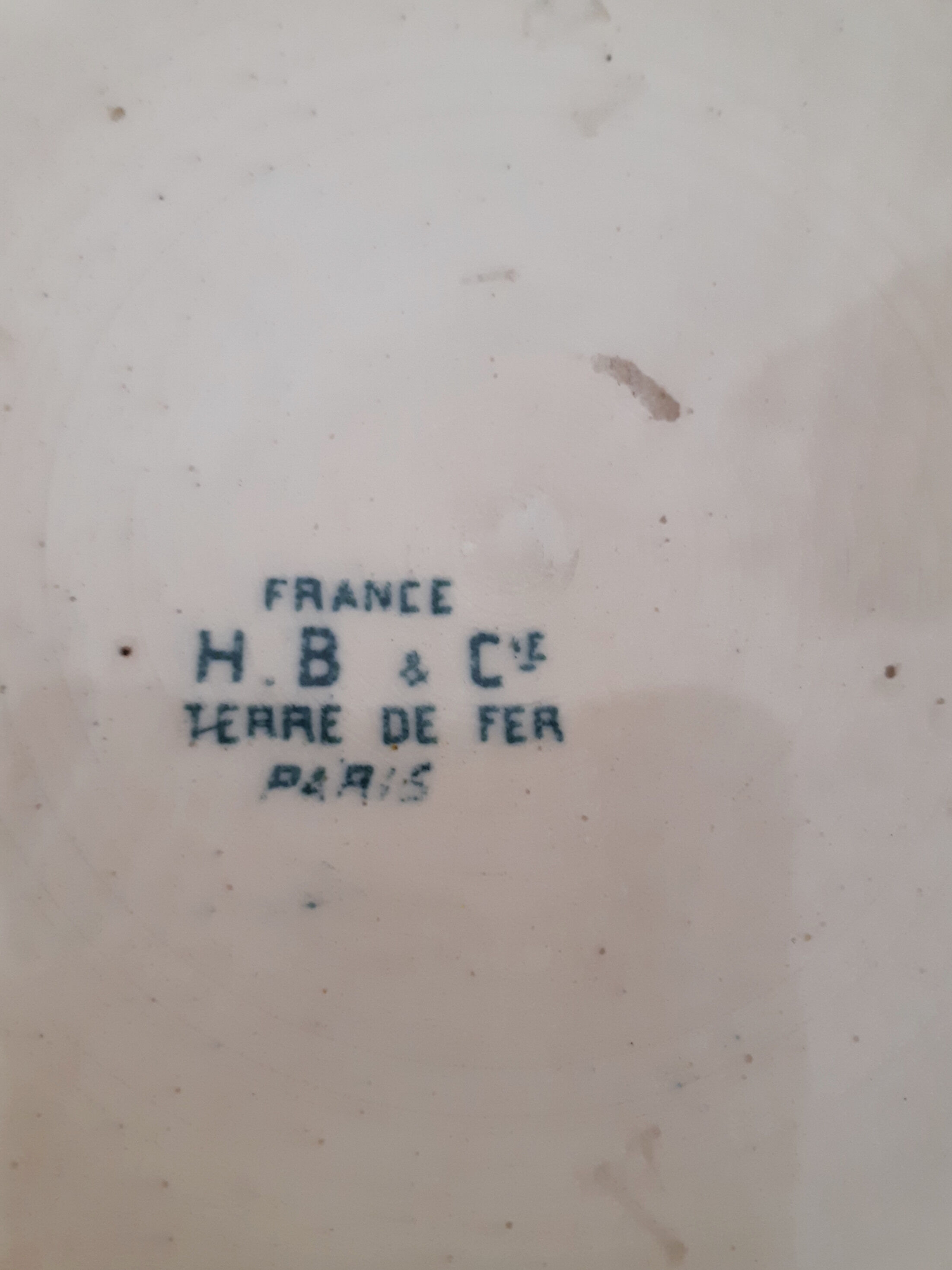 Antique earthenware salad bowl H B Paris