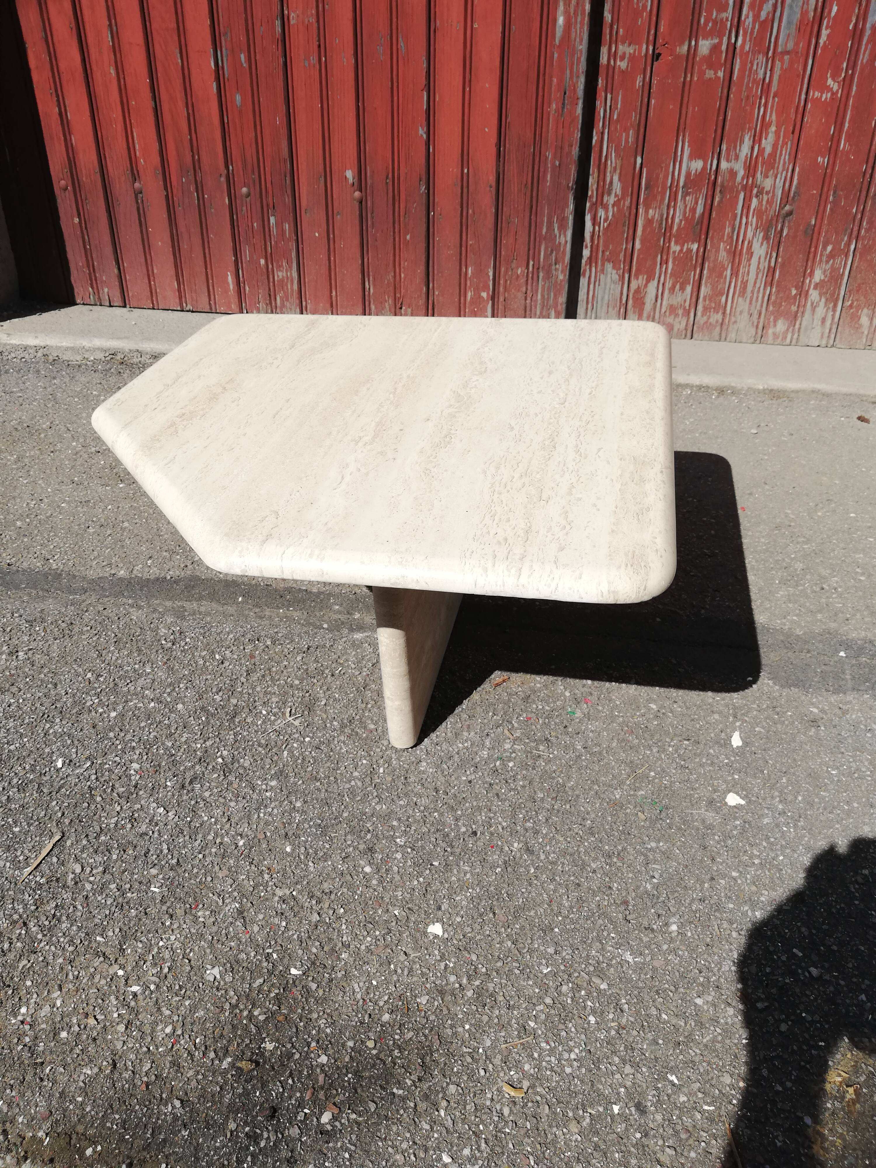 Vintage coffee table in travertine