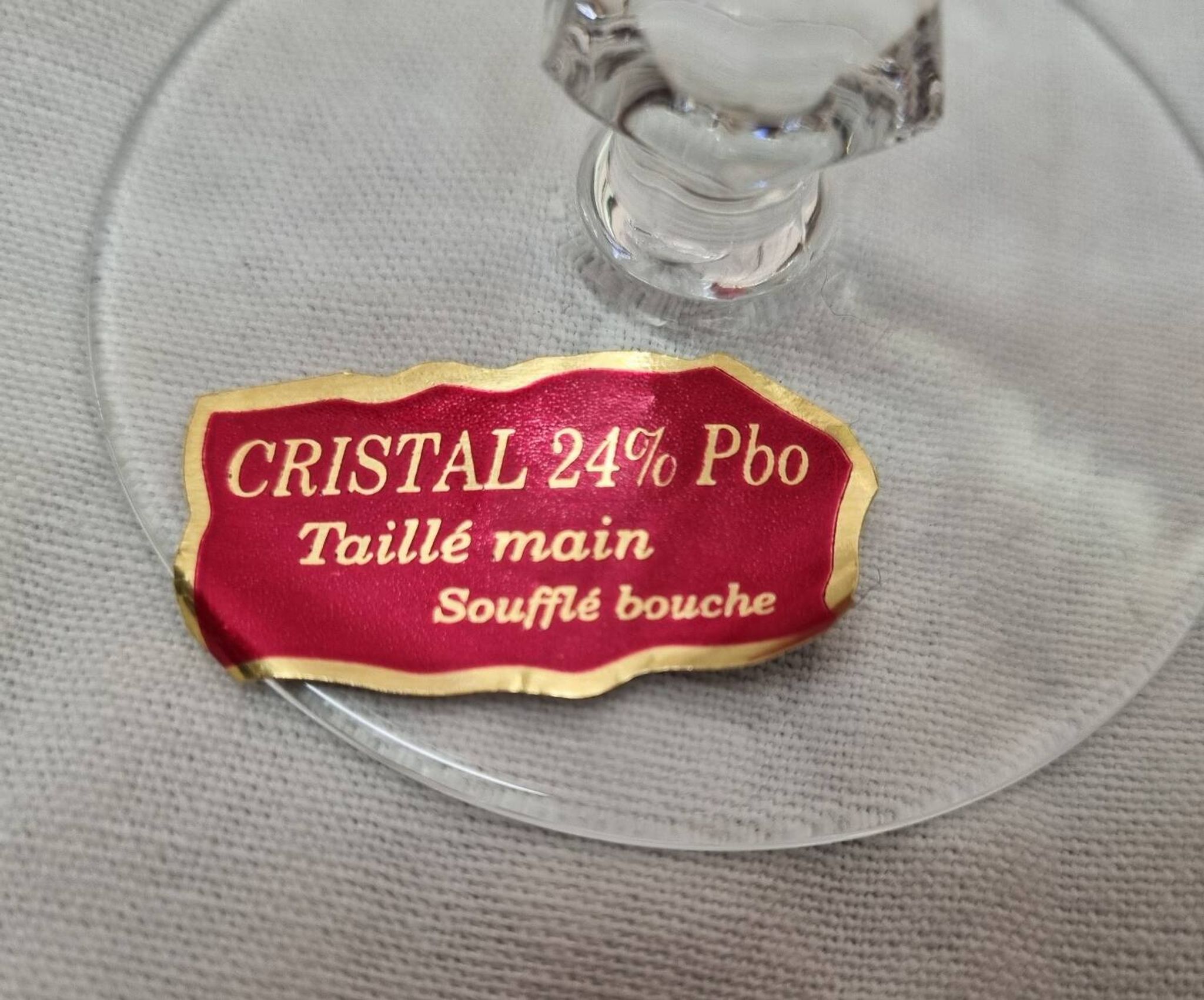 6 verres cristal St Louis, modèle Gérard