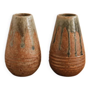 Duo vases soliflores • Grès de Puisaye 