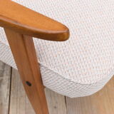 Mid-century modern armchair, 1960s, designer J.Chierowski, beige fabric
