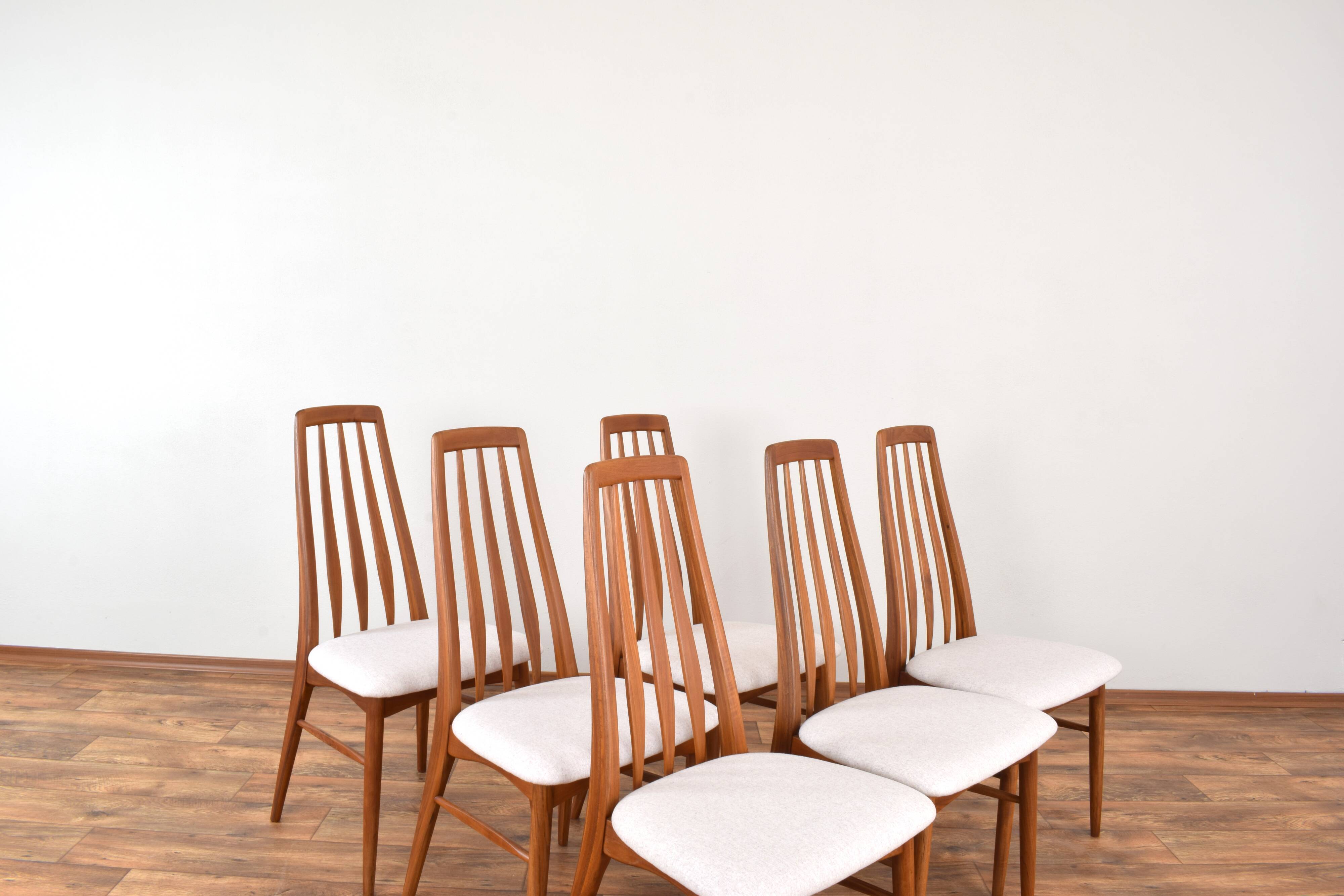 Mid-Century Teak Eva Chair by Niels Koefoed for Koefoeds Hornslet, 1960s, Set of 6