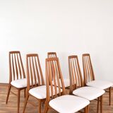 Mid-Century Teak Eva Chair by Niels Koefoed for Koefoeds Hornslet, 1960s, Set of 6