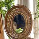 Oval mirror in rattan and wicker, 1970