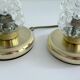 Pair Vintage Bubble Glass Table Lamps, Bedside, Brass