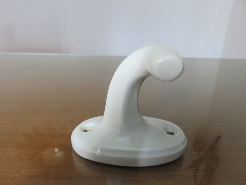 White porcelain hook Art Deco 30s 40s