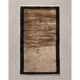 Hand-Knotted Turkish Tulu Rug. 100% Wool Minimalist Border Design. Beige, Brown & Black Colors. Custom Options Available