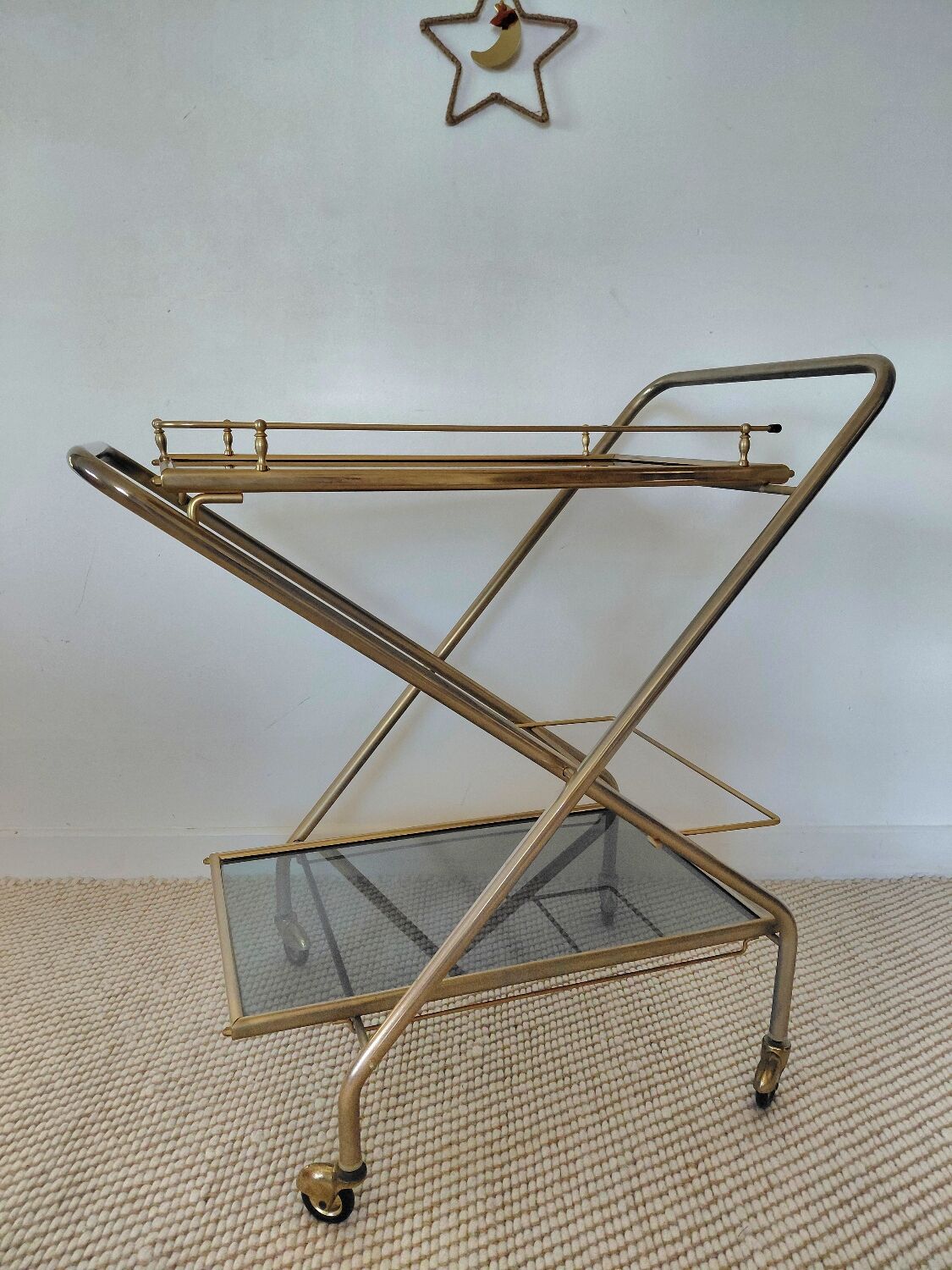 Desserte de bar pliante "Hollywood Regency"-Design Italien
