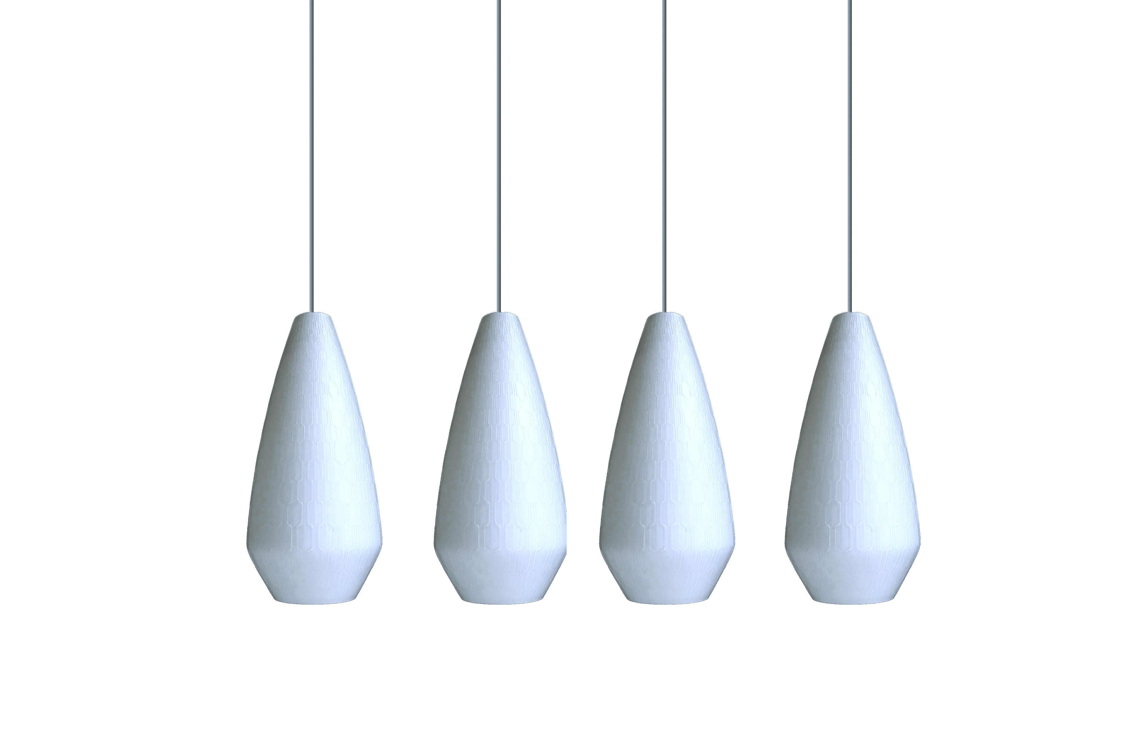 4 XXL vintage pendant lamps, Murano glass, 60s