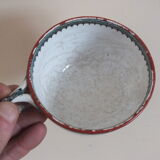 3 cups of English porcelain decorated with butterflies