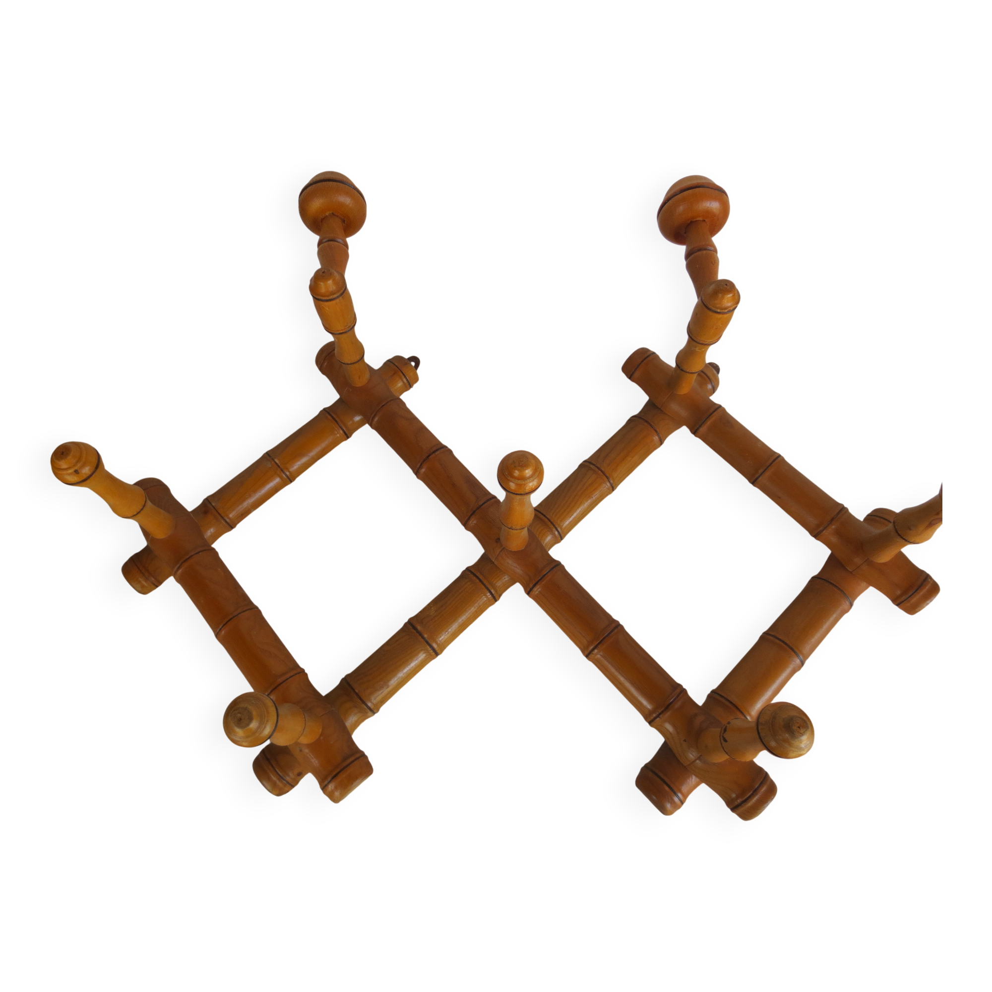 Wooden wall coat rack