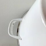 Large vintage basin in white enameled sheet metal