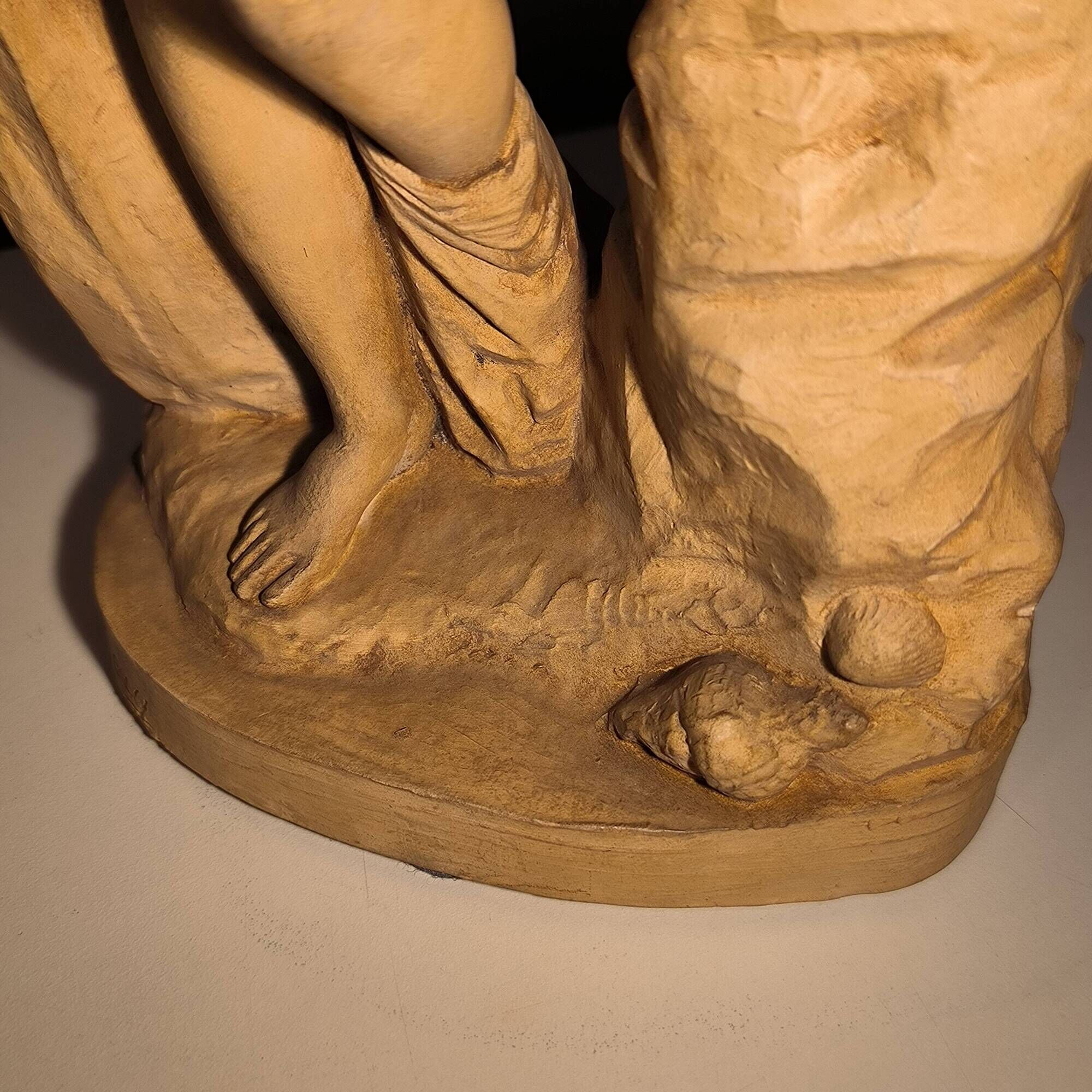 Charles van oemberg 'venus' sculpture of a female nude with drapery, terracotta, c.
