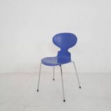 Arne Jacobsen for Fritz Hansen ultramarine (L15) wooden "Ant" chair, Denmar