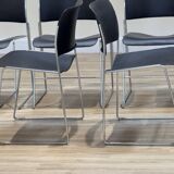 Set Of 8 Chairs By David Rowland (In Black Metal)