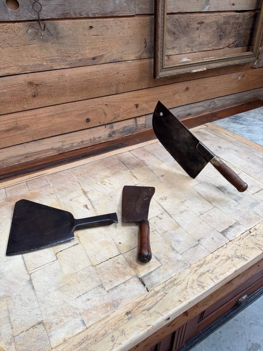 Large butcher's block from the late 19th century.