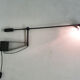Black metal wall light, 1980
