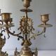 Pair of bronze candlesticks in Louis XVI style – 4 lights – 38 cm