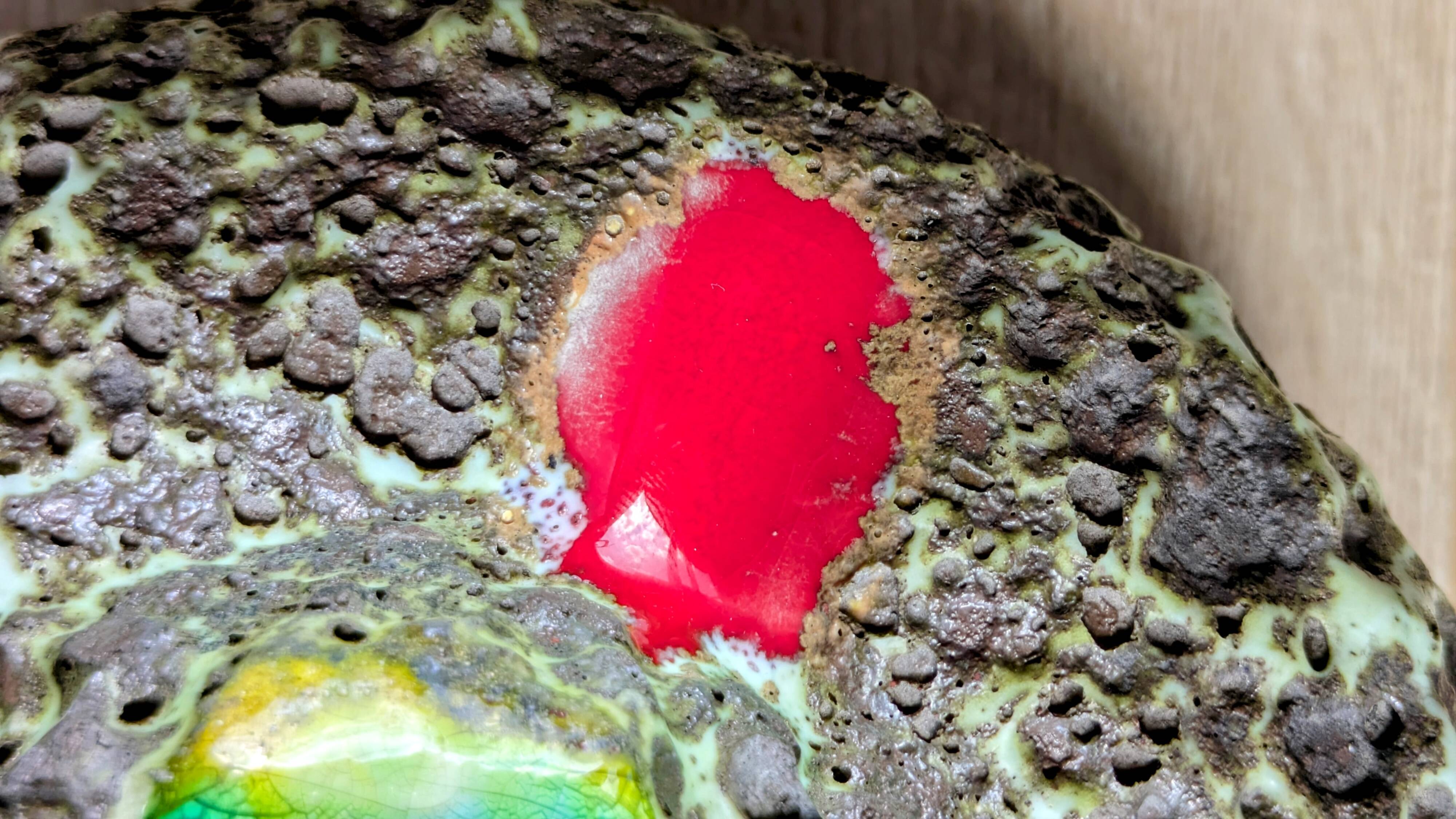 ceramic ashtray – France, 1960s – volcanic enamel