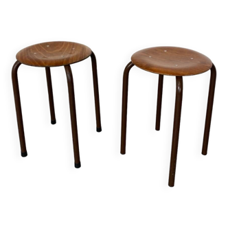 Vintage Industrial Stools from Marko, 1950s, Set of 2