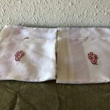 Series of 4 old yarn tea towels