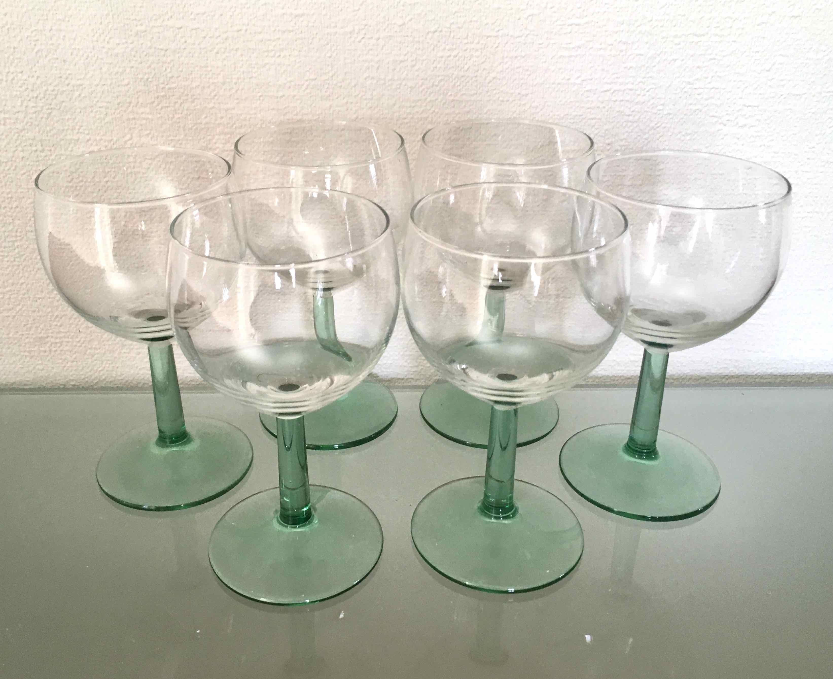 Set 6 vintage balloon glasses from Alsace
