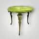 Vintage side table in green resin and gilded cast iron - boudoir spirit