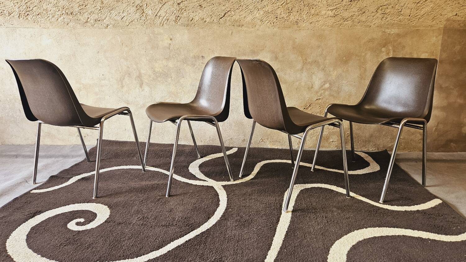 Lot de 4 chaises Helmut Starke année 1970