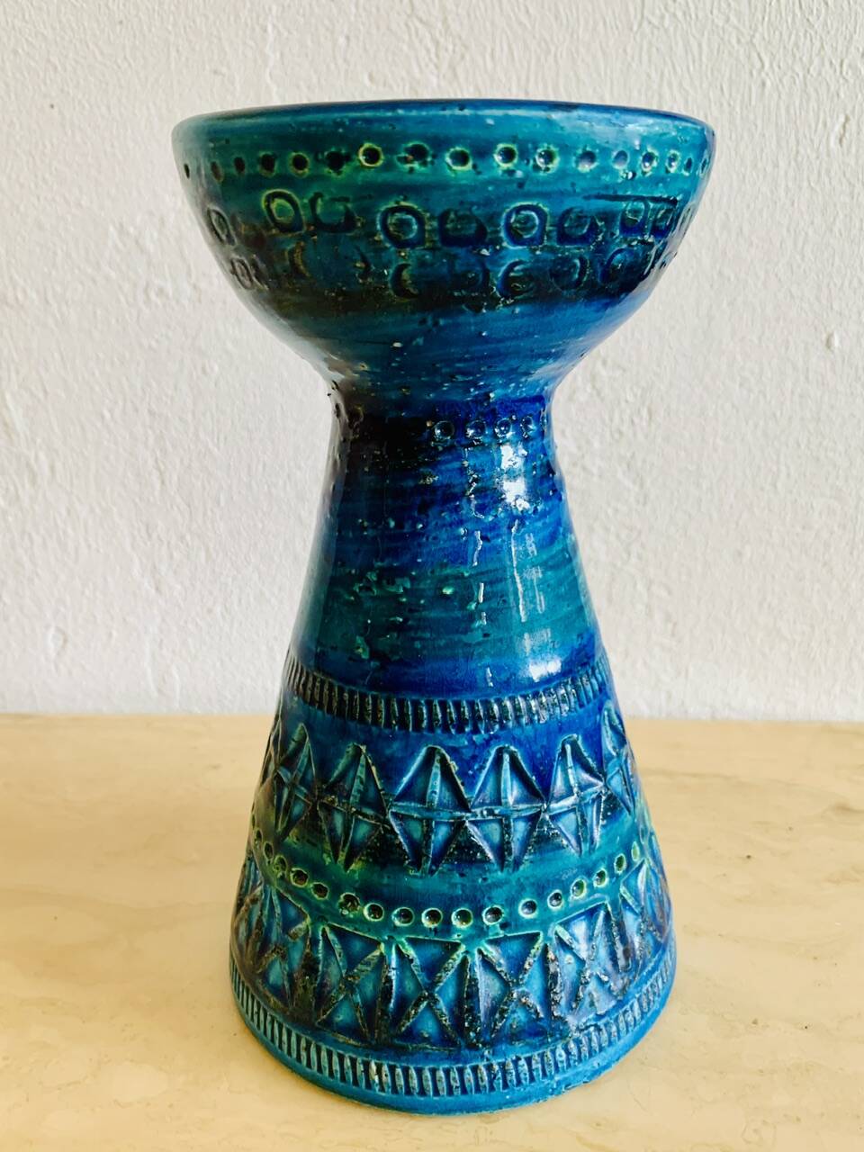 Bougeoir / Vintage Candle Holder Rimini Blue by Bitossi, 1950s