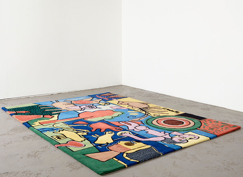 Corneille art rug scandinavia 1970s