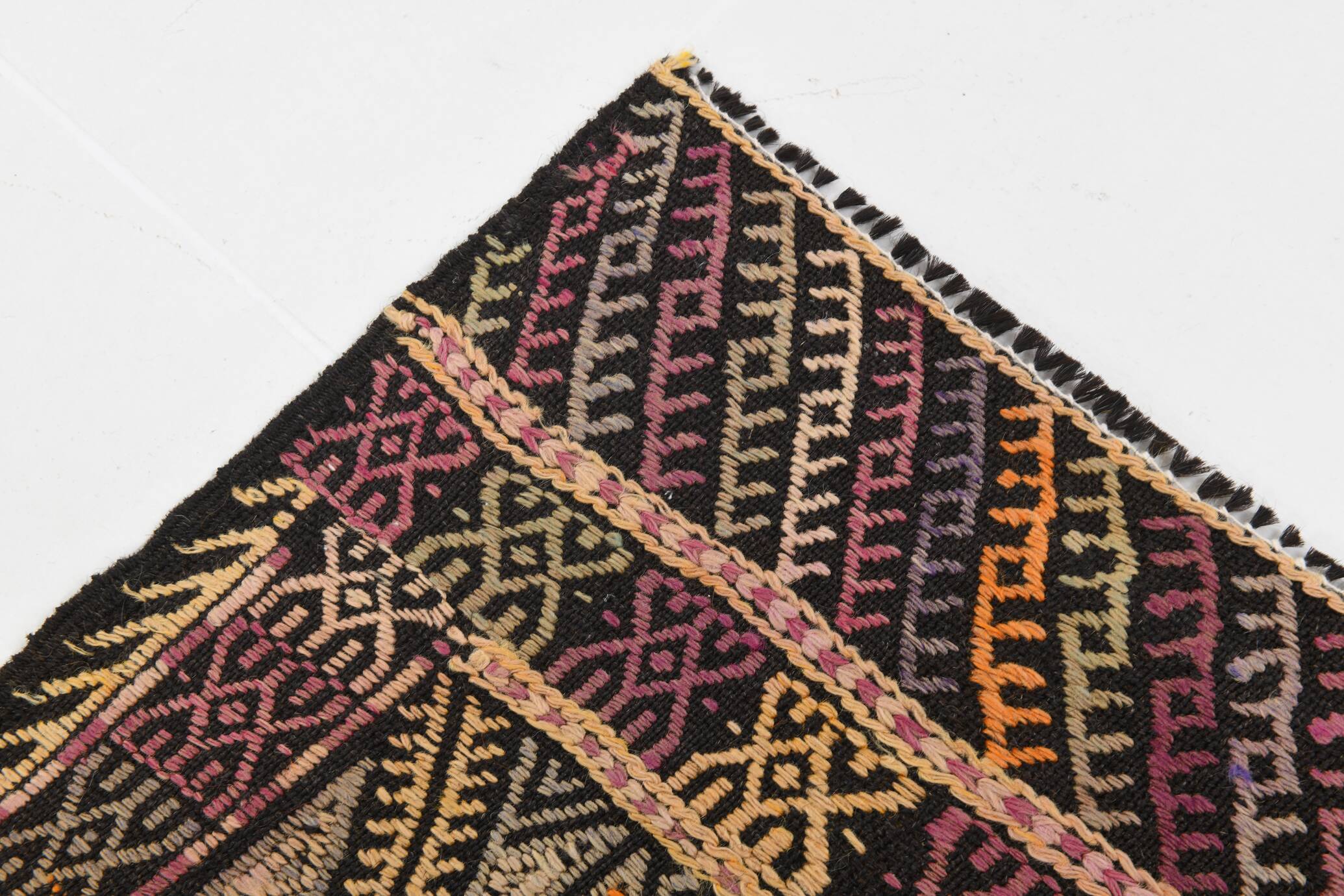 Yellow & Green Tribal Turkish Kilim Rug, 158x236Cm