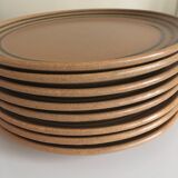 Lot de 8 assiettes à dessert aspect grès Sarreguemines Atelier d’Art